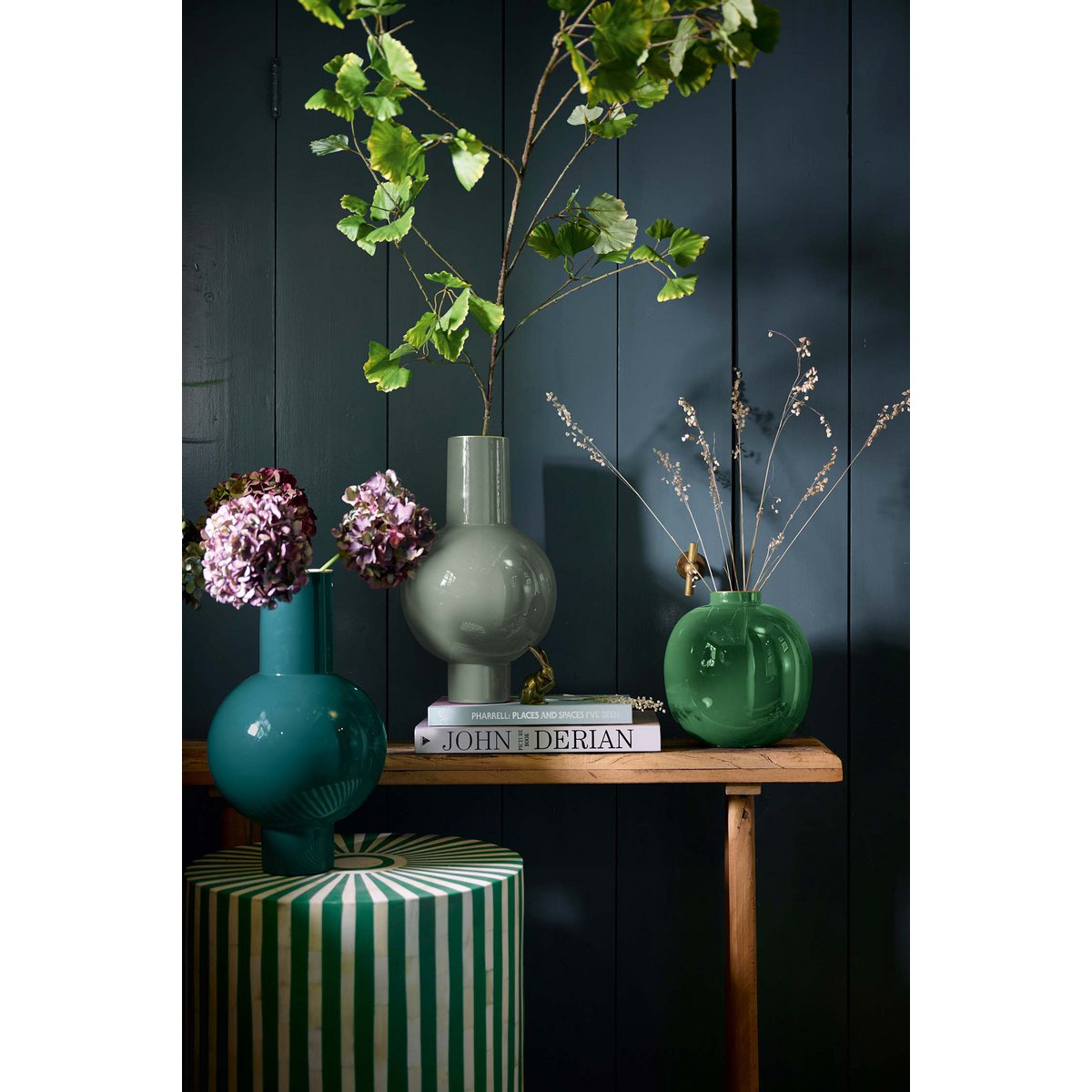 Vaas Metaal Azuurblauw 40cm