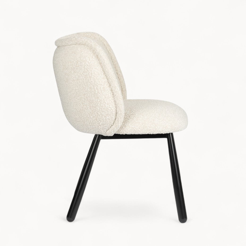 Bouclé gestoffeerde stoelen Vienna, 2 stuks