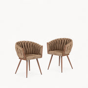 Gevlochten stoelen Nodo, 2 stuks