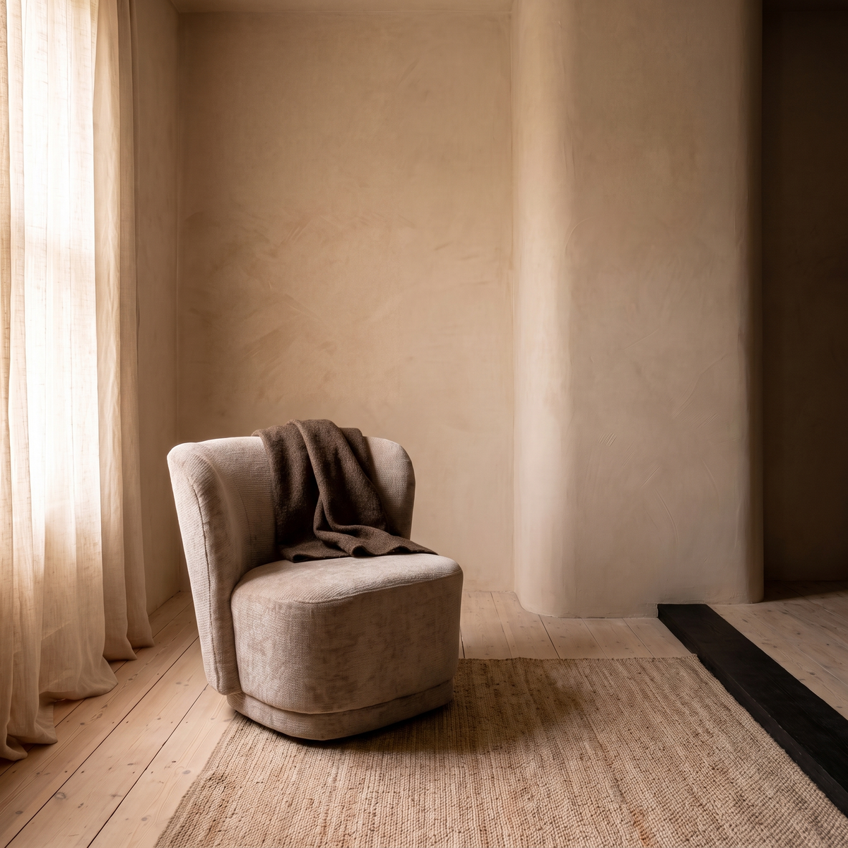 Fauteuil Elune Beige in interieur
