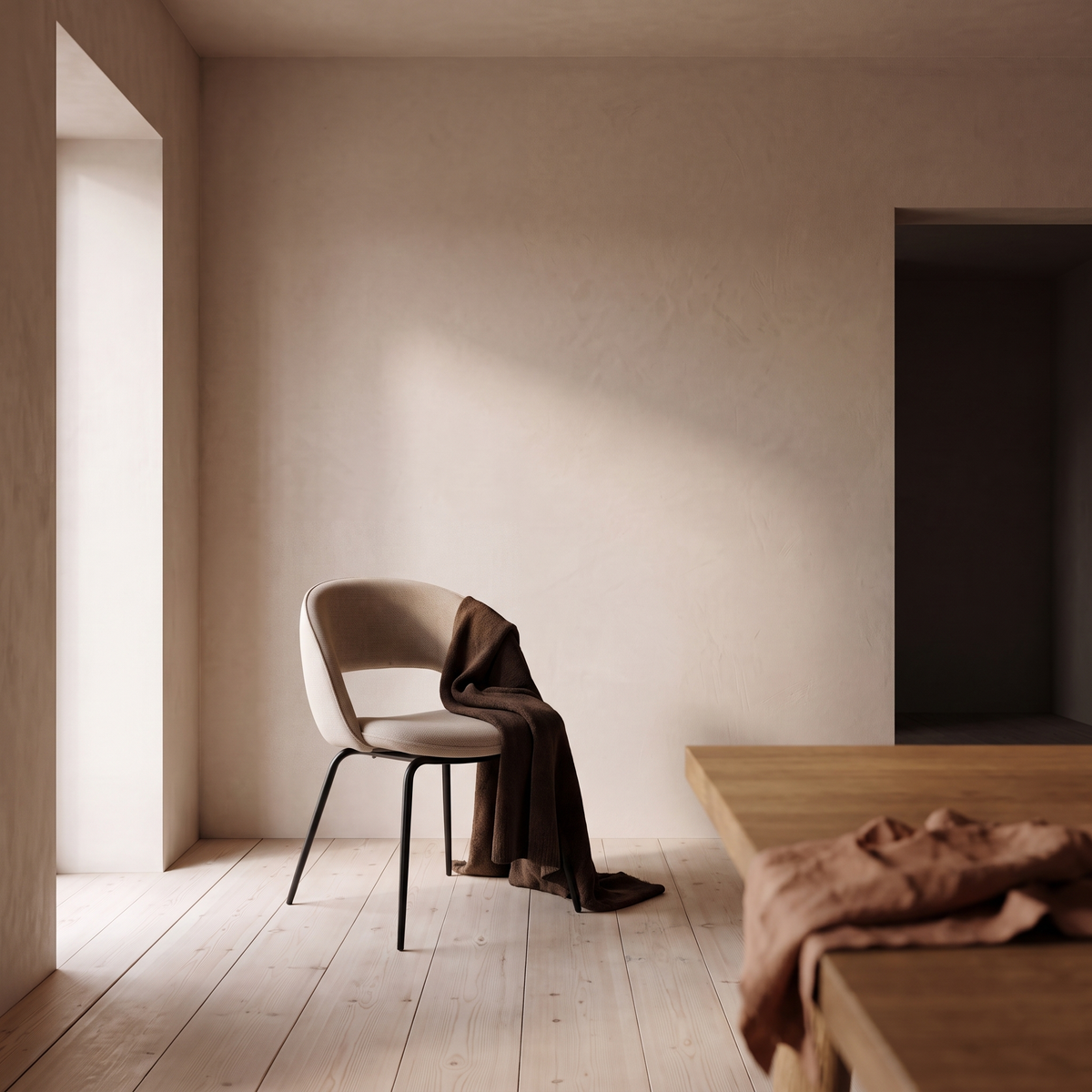 Eetkamerstoel Elya Beige in eetkamer