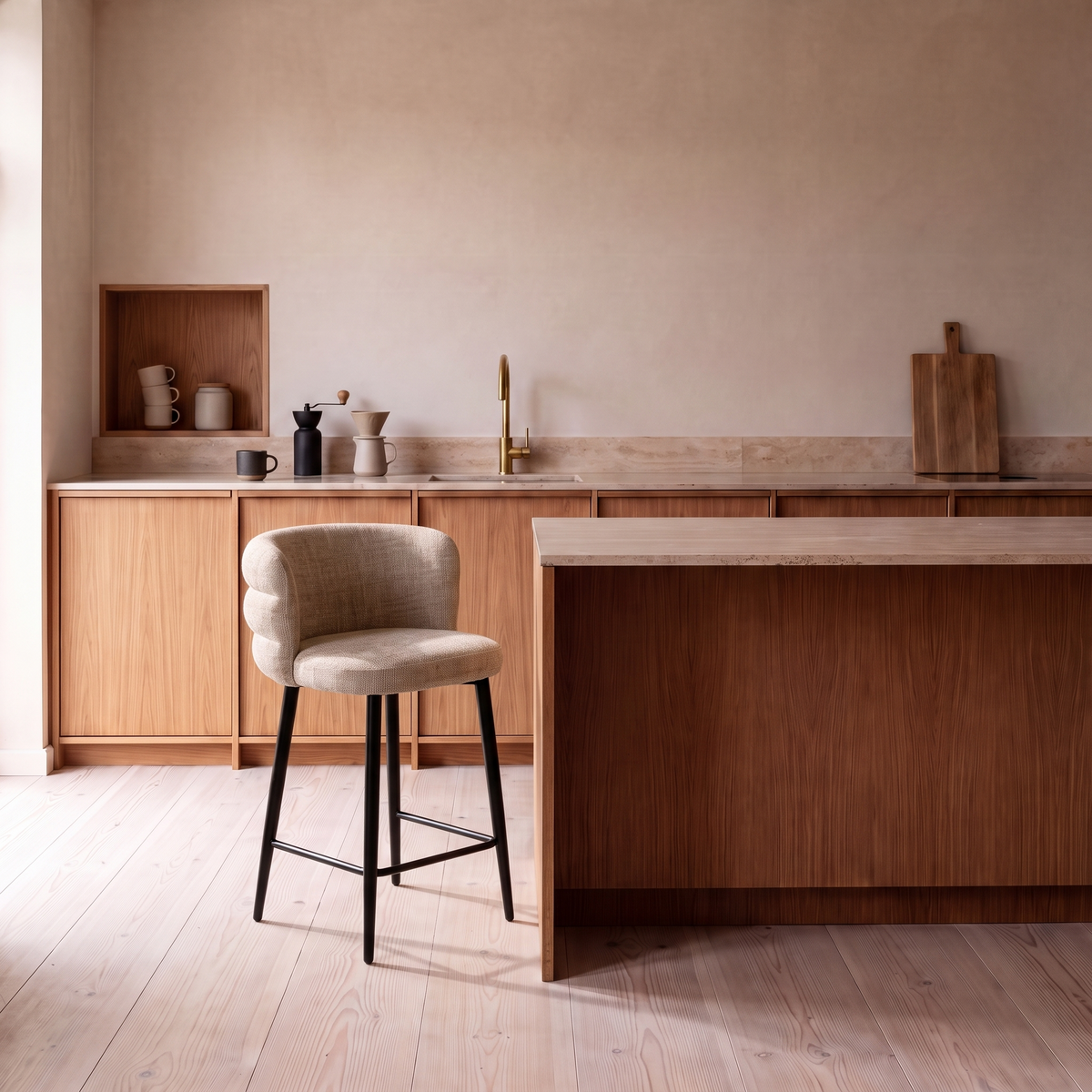 Barstoel Numa Beige 90 cm in de keuken