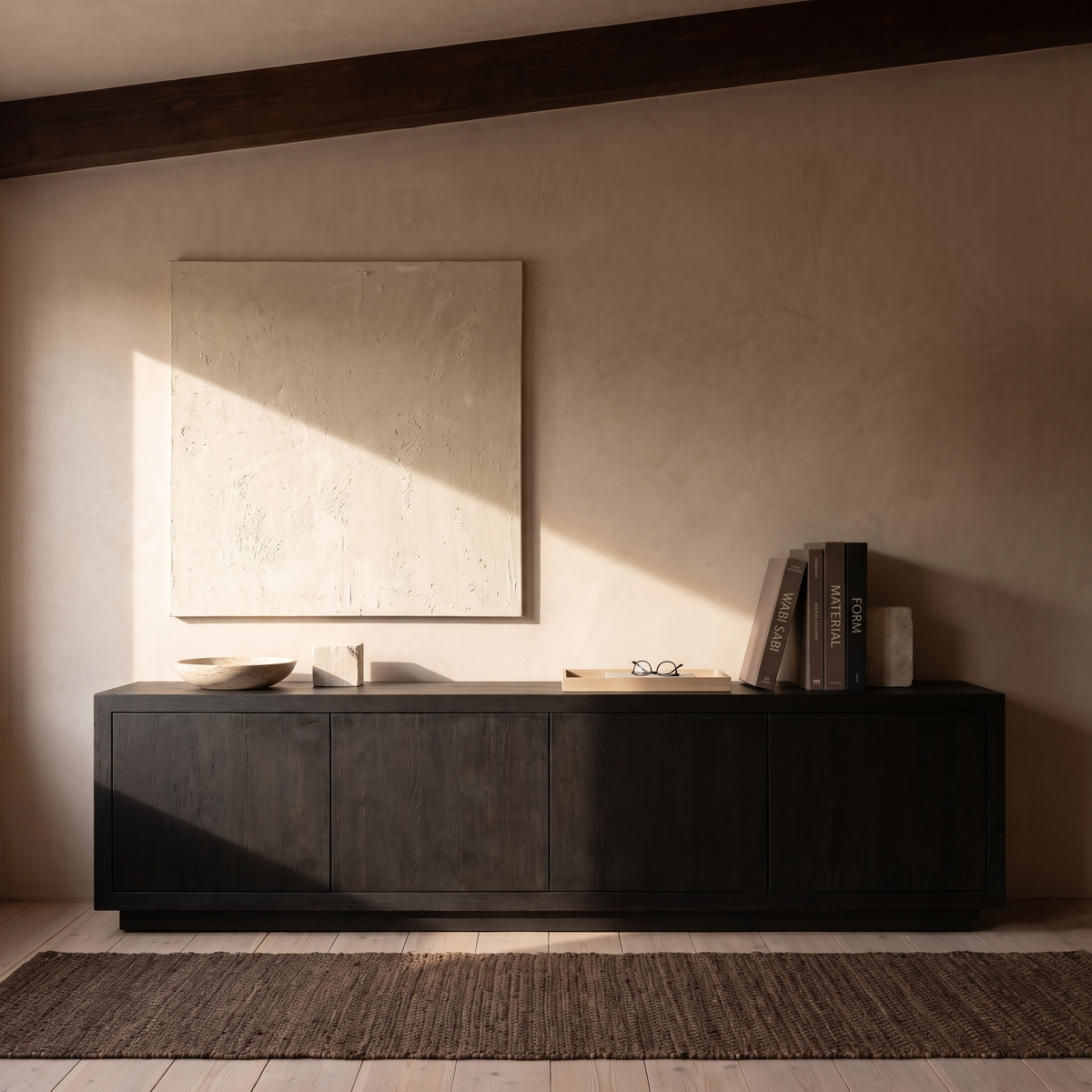 Tv meubel Nerra 200 cm Zwart in interieur
