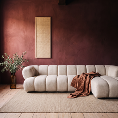 Modulaire bank Sorell 4-zits Beige met lounge in interieur