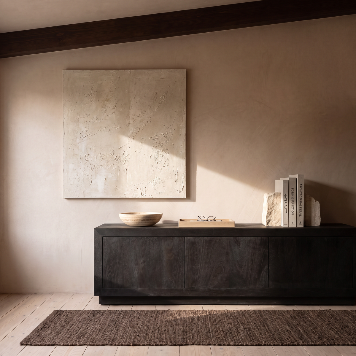 Tv meubel Nerra 150 cm Zwart in interieur