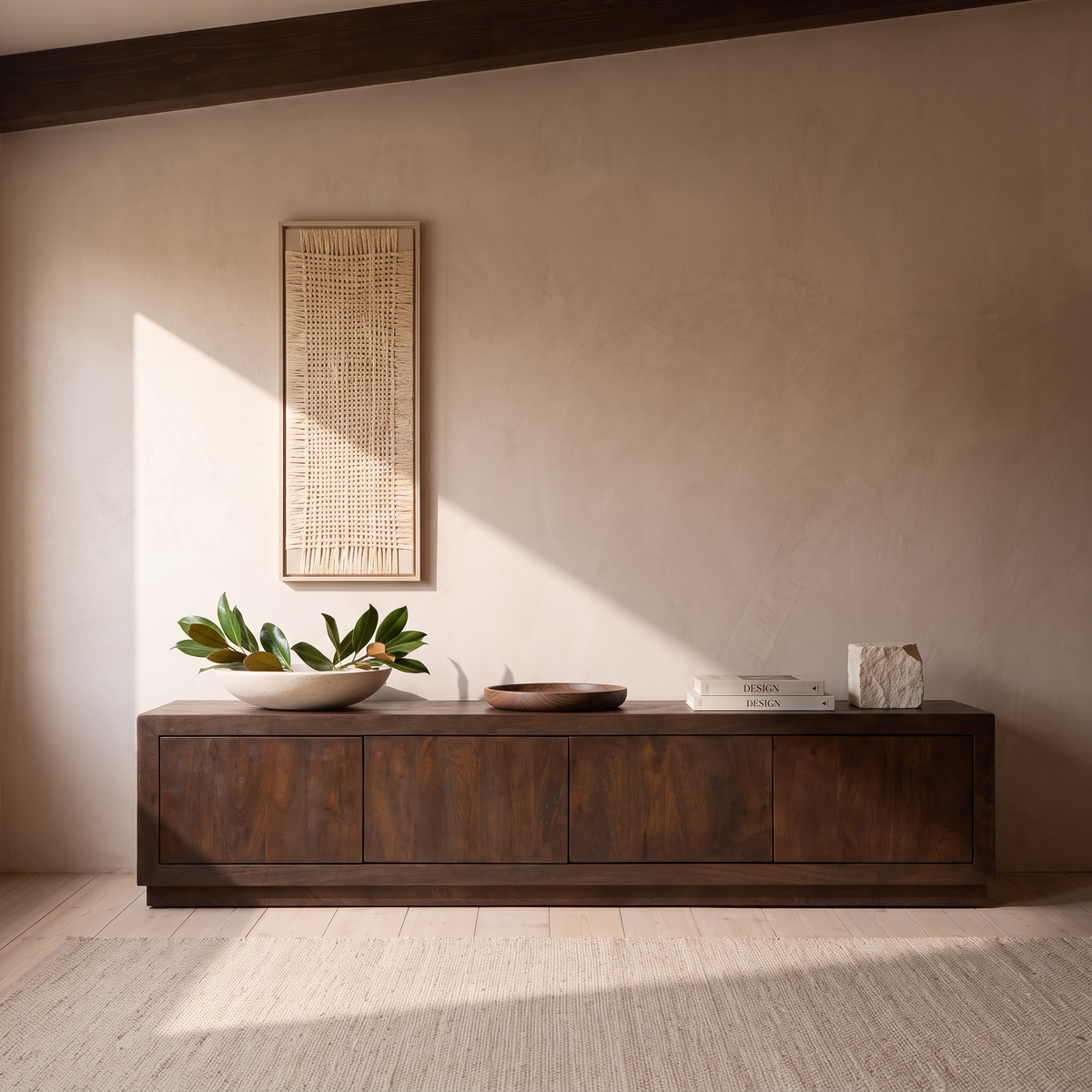 Tv meubel Nerra 200 cm Bruin in interieur