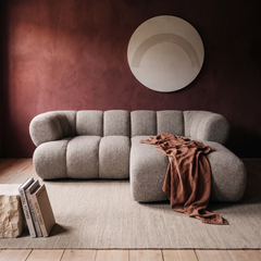 Modulaire bank Sorell 2,5-zits Zand met lounge in interieur