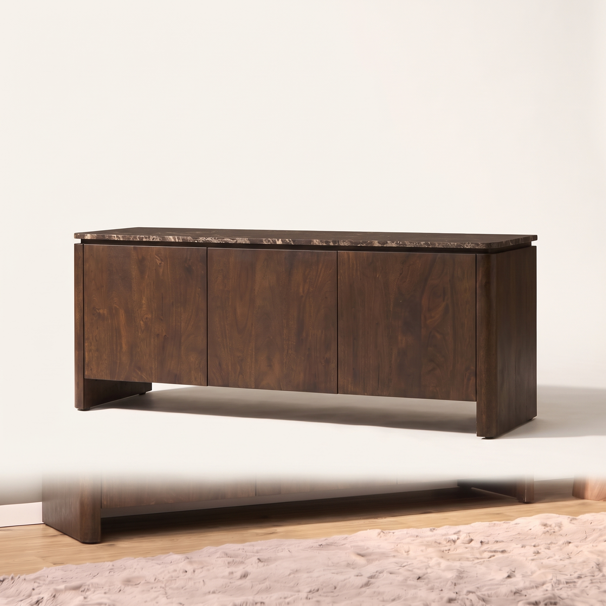 Tv meubel Iwa Bruin 165 cm bruin marmer