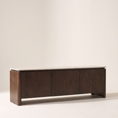 Tv meubel Iwa Bruin 165 cm beige marmer