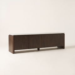 Tv meubel Iwa Bruin 210 cm beige marmer
