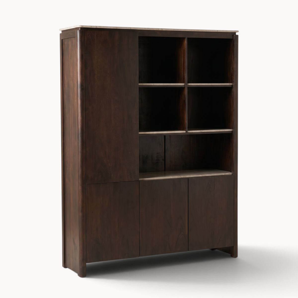Vakkenkast Iwa XL Bruin beige marmer