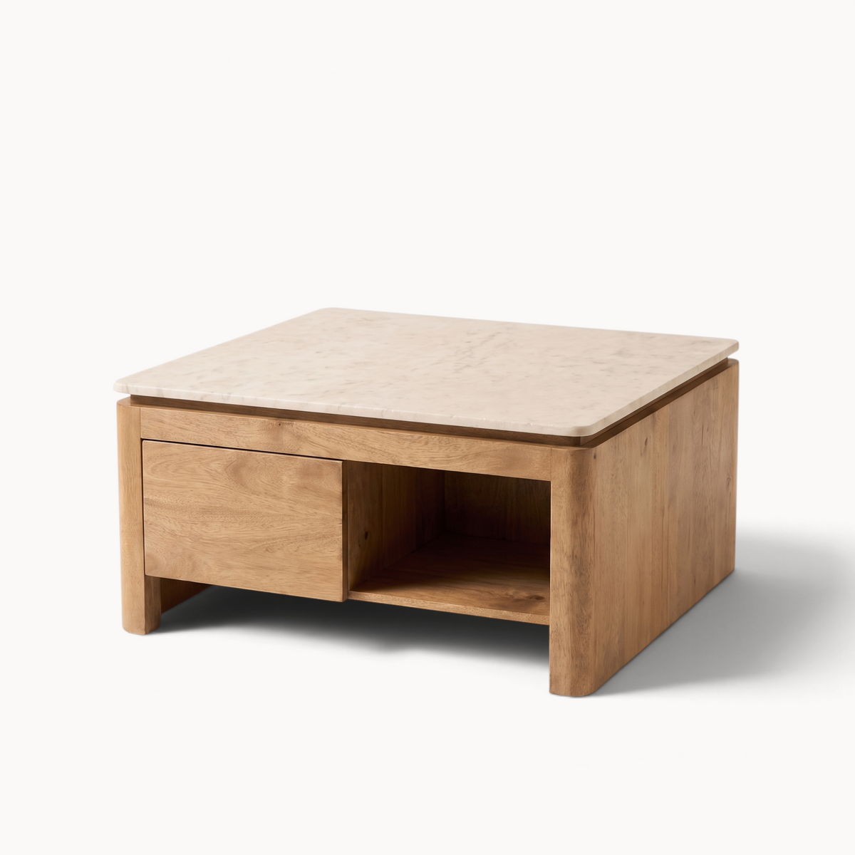 Vierkante Salontafel Iwa Naturel beige marmer - versie 2