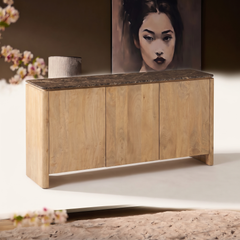 Dressoir Iwa Naturel 165 cm bruin marmer - versie 2