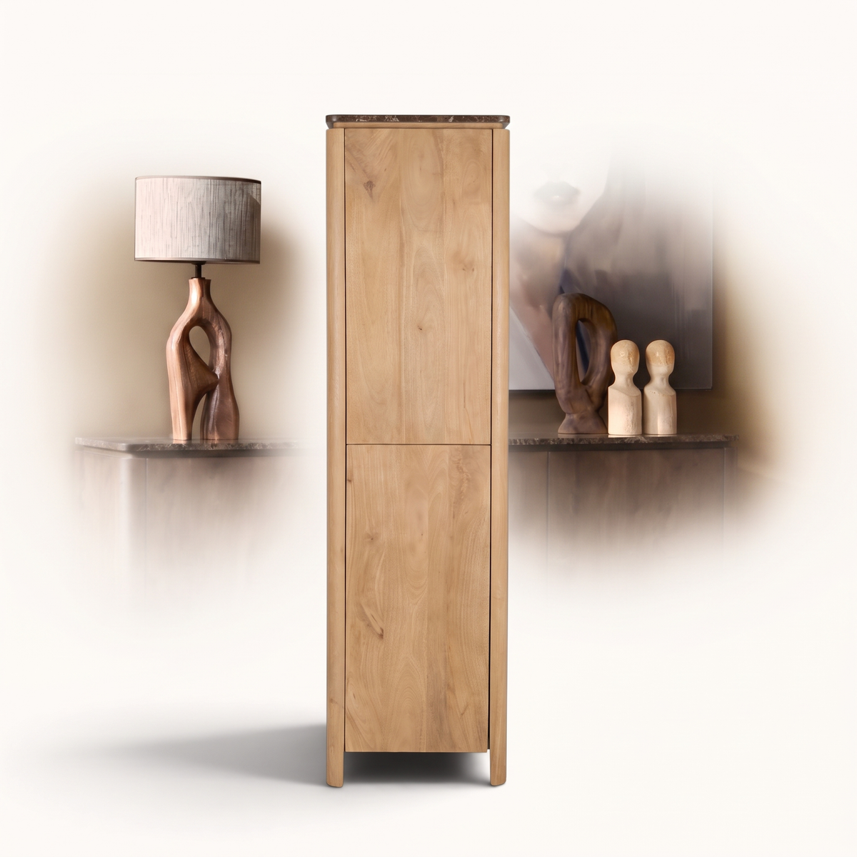 Kabinetkast Iwa Naturel 55 cm bruin marmer - versie 2