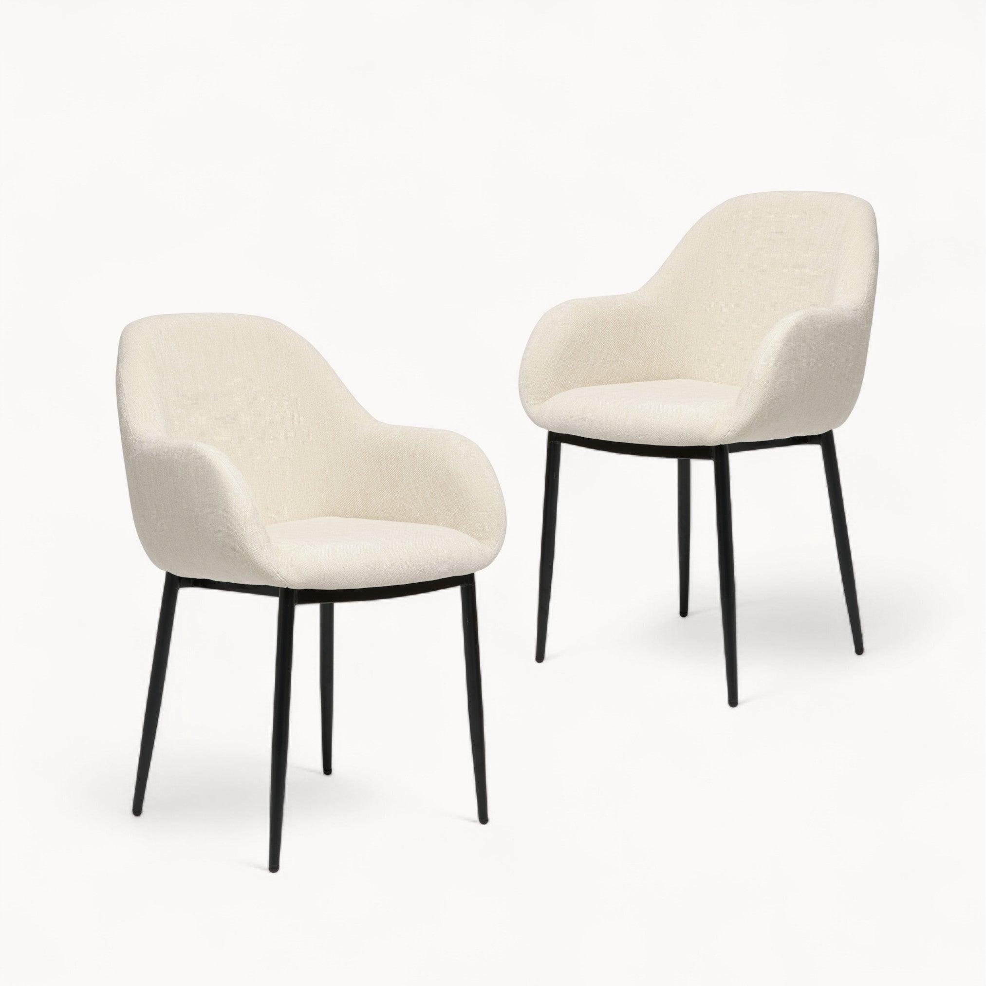 Eetkamerstoel Zara van stof, 2 stuks