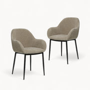 Eetkamerstoel Zara van stof, 2 stuks